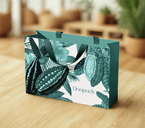 sac papier luxe- quadri- fabrication Europe- sac shopping